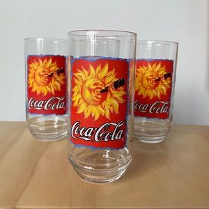 Vintage nesting Coca Cola glasses set of 4